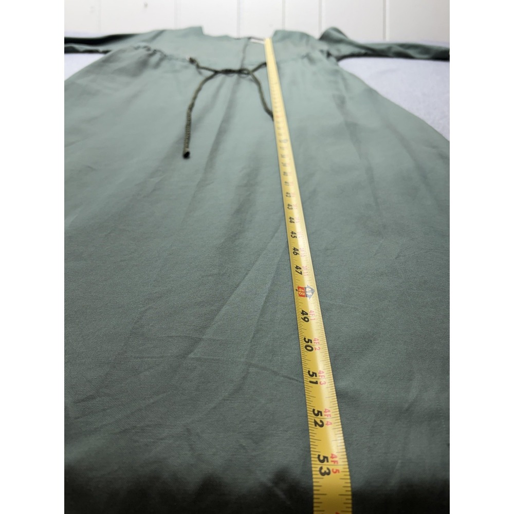 THE PEOPLE'S Womens‎ M Olive Green Maxi Shift Dress Drawstring Waist 3/4 Sleeve - Picture 9 of 14